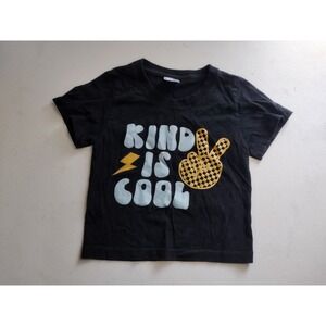 Graphic Tees Kids Black Kind Is Cool Graphic Print Short Sleeve T Shirt Size 3/4